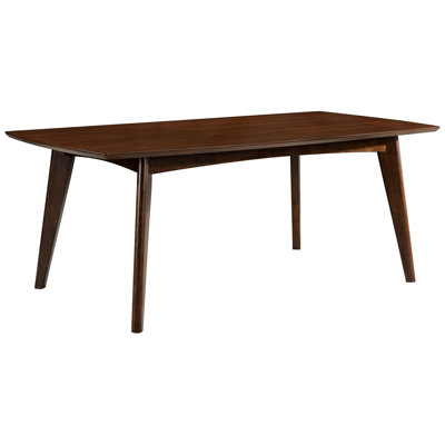 Table de salle à manger Mid-Century rectangulaire en noyer foncé, 110,86 lb, 78 pouces de long, 40 de large pour la table d'installation
