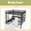Grand lit mezzanine avec tablettes de rangement