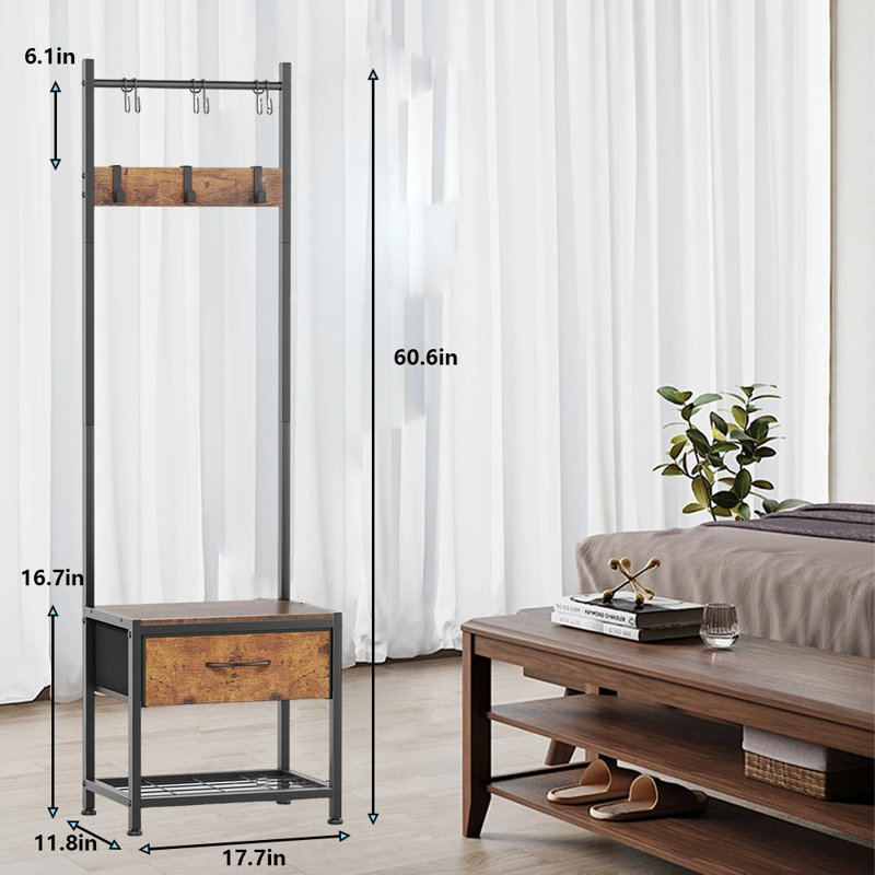 Portemanteau polyvalent et polyvalent pour la chambre à coucher, le couloir et plus encore - parfait pour suspendre des vêtements, des sacs et des serviettes