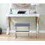Jovie Velvet Upholstered Accent Dressing Table Chair - Modern Metal Chrome Design-896961436-896929082