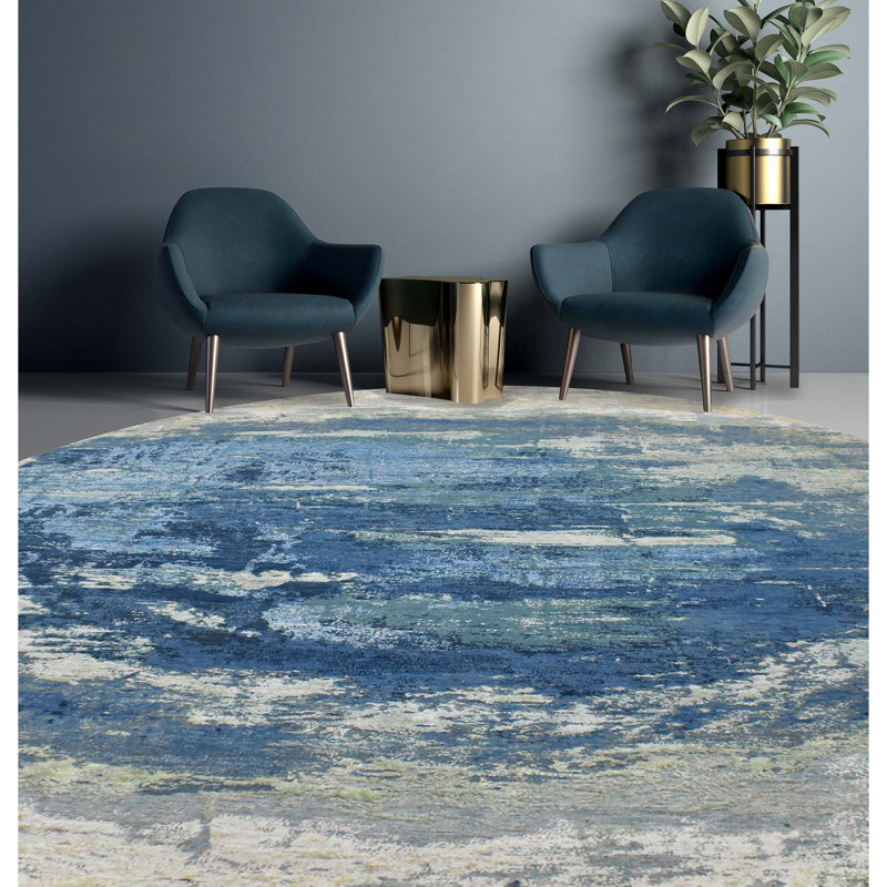 Abstract Area Rug, Round 6'