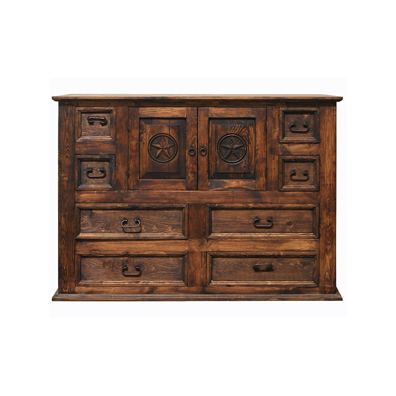 Commode avec étoile sculptée, Brun