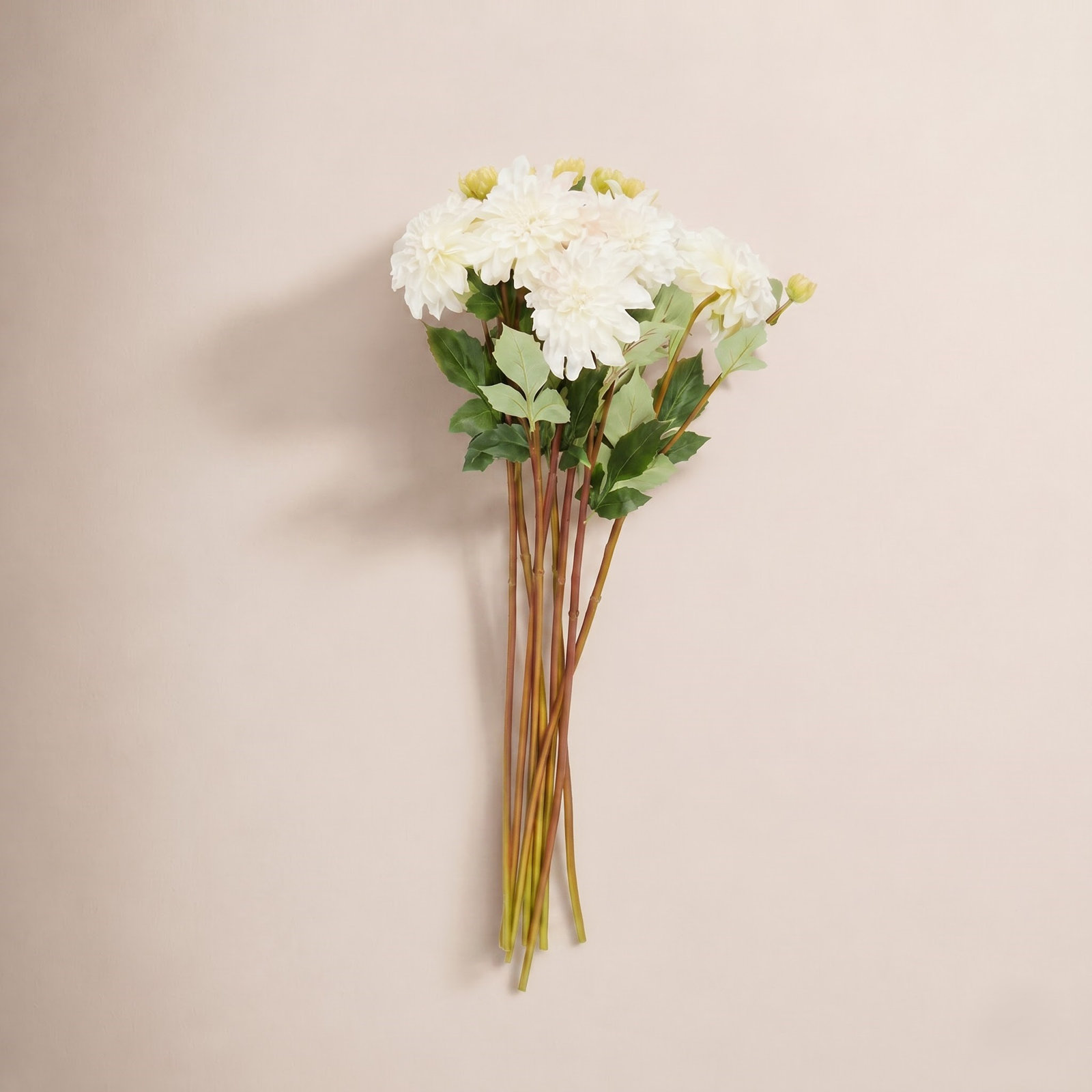 Dahlia Floral Stems, White, 30" H x 11" W x 11" D