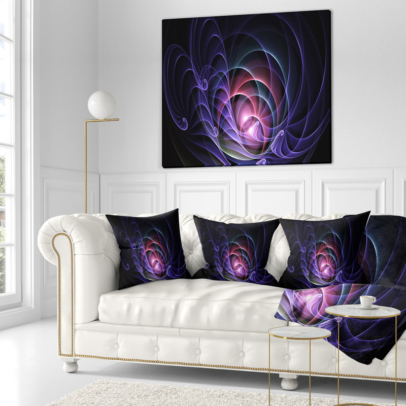 Coussin de conception fractale 3d artful Abstract, 16 po x 1 po, Coussin décoratif
