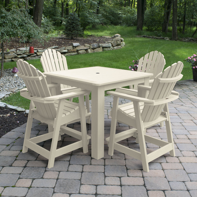 Ensemble repas extérieur pour 4 personnes Angelyna, H 44,3 po x l 42 po x P 50,5 po, Blanc délavé