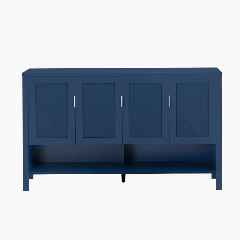 Storage Sideboard With 4 Doors, Buffet With Adjustable Shelves, Accent Cabinet For Living Room, Dining Room, Office