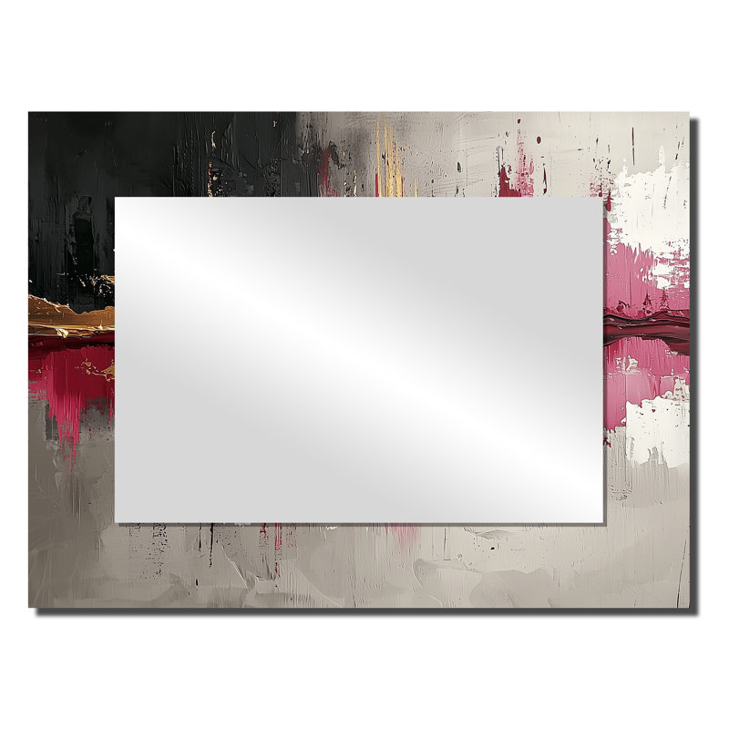 Expressionnisme de l'or rose foncé Fusion I - art mural miroir néo-expressionniste - imprimé sur métal, 24 po x 32 po