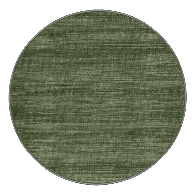 Tapis vert uni lavable à la machine, Rond 7 pi