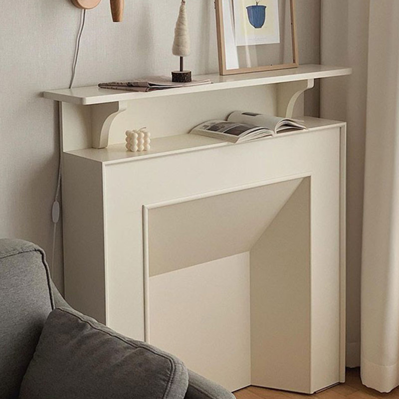 Foyer autoportant en bois manufacturé beige, Beige