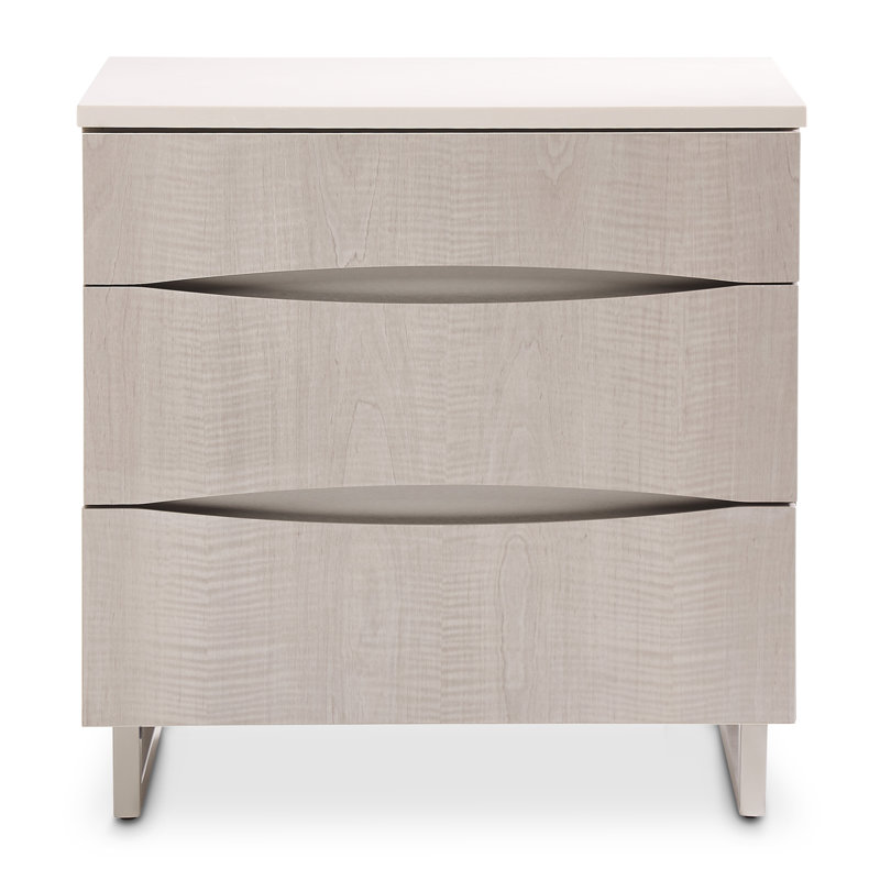 Marin 3-Drawer Nightstand - Greige