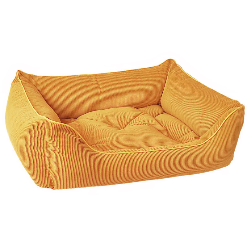 Orthopedic Polyester Pet Bed, Small (70cm W x 50cm D x 25cm H), Yellow