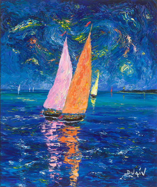 Deep Blue Sea, estampe numérique limitée sur toile par Duaiv, 20 x 24