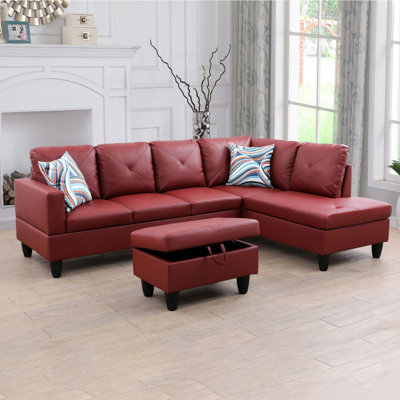 Halid Wide Sofa & Chaise with Ottoman