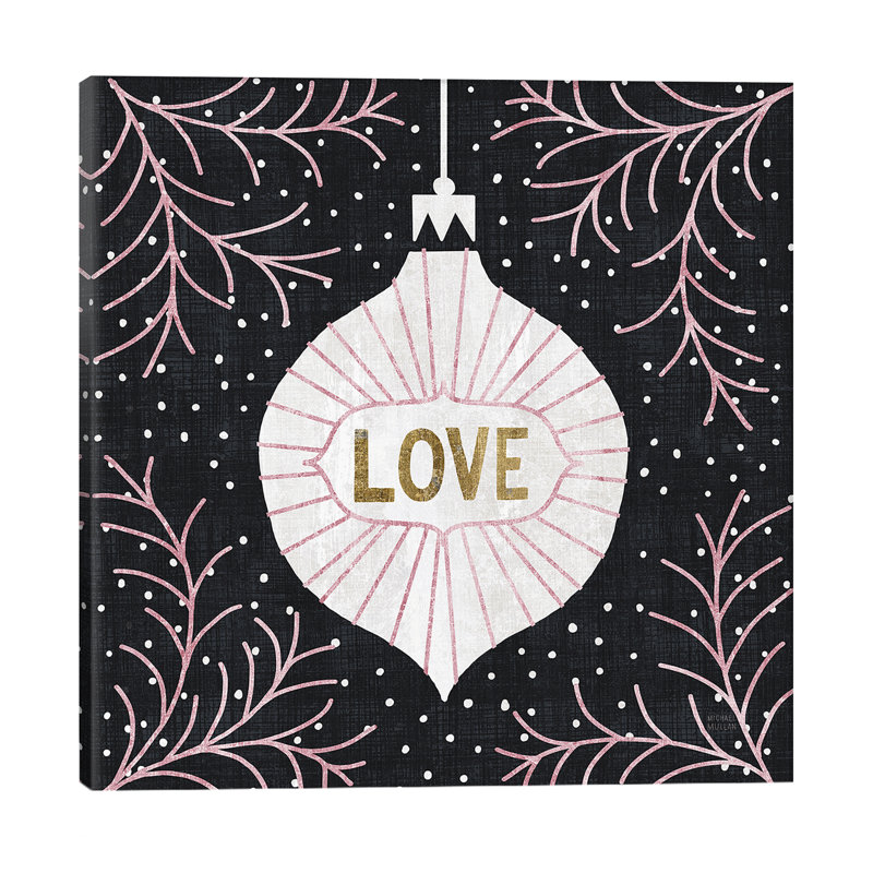 Jolly Holiday Ornaments Love Metallic by Michael Mullan - Wrapped Canvas Print, 93.98 cm H x 93.98 cm W x 1.91 cm D