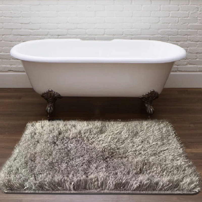 Annagreth Plastic / Acrylic Non-Slip Bath Rug, 20"W x 32"L, Grey
