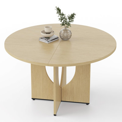 Table de salle à manger ronde moderne pour 4 à 6 personnes, table de cuisine contemporaine, facile à assembler