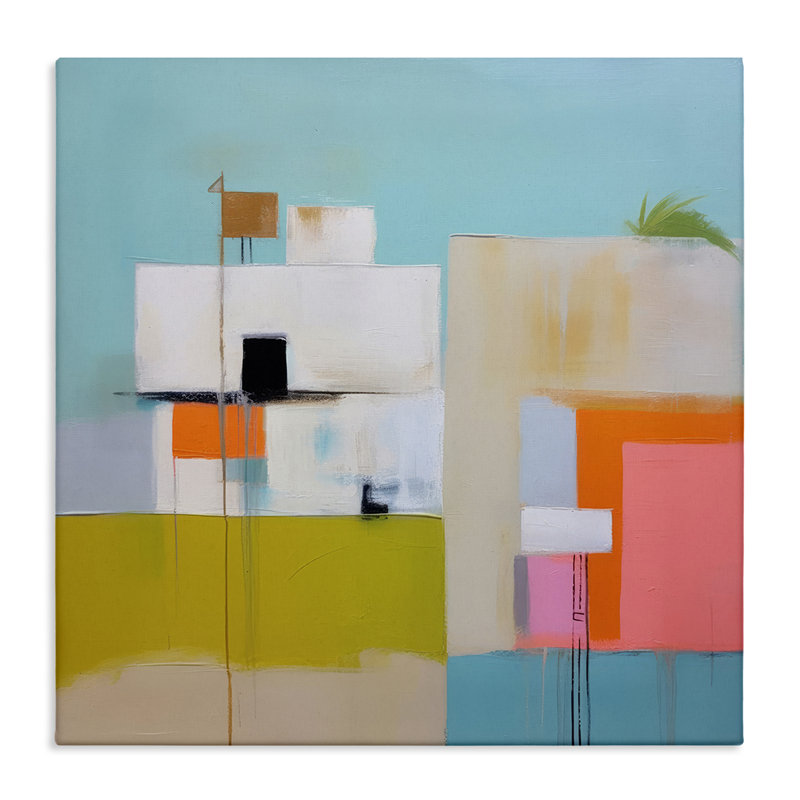 Art mural sur toile Tropical Villa House par Irena Orlov, H 24 po x l 24 po