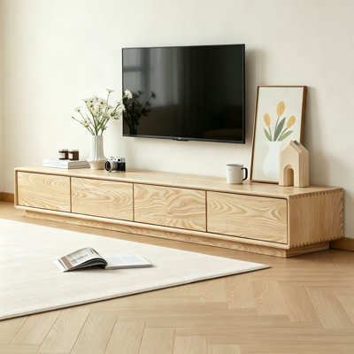 Modern Simple Burlywood Solid Wood TV Stand