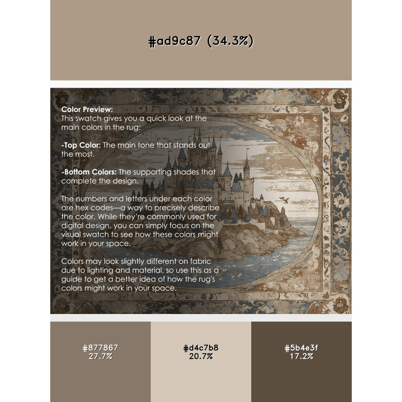 Seaward Bastion Rug, Rectangle 4' x 6'