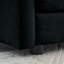 3 chenilles noires: support en bois massif, revêtement respirant, tissu confortable, Living