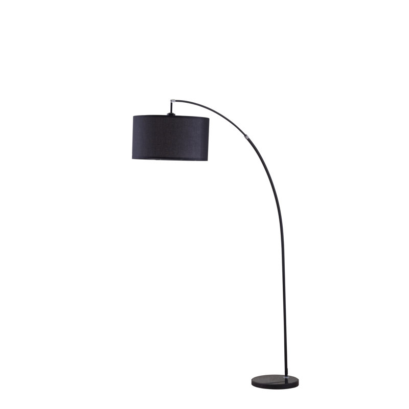 Lampe sur pied arquée 77 po Hartington, Noir, Noir