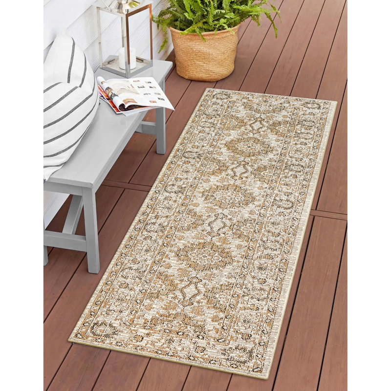 Tapis oriental tissé à la machine Kaed , Tapis de couloir 1 pi 11 po x 4 pi 11 po