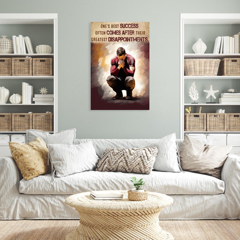 «Man Ones Best Success», reproduction d'art graphique sur toile tendue 1 pièce, H 20 po x l 16 po x P 1,25 po