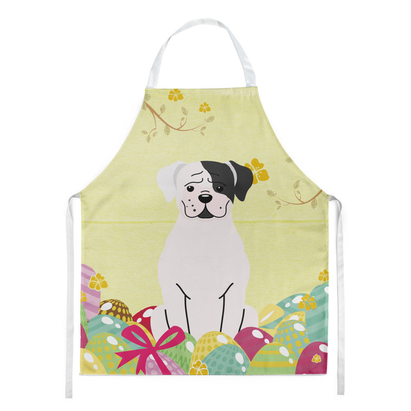 Tablier œufs de pâques, Jaune / Blanc, Boxer cuivré
