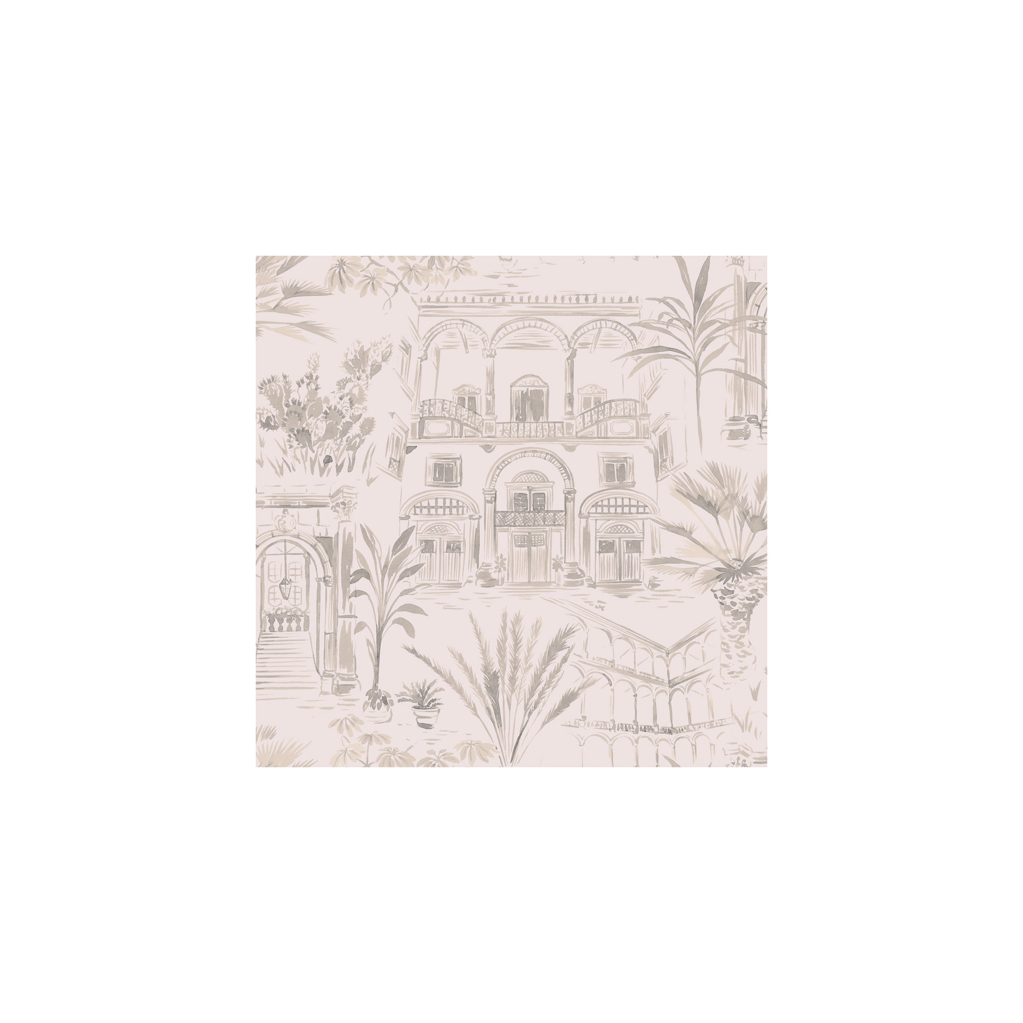 Shoichi Toile Wallpaper, French Gray