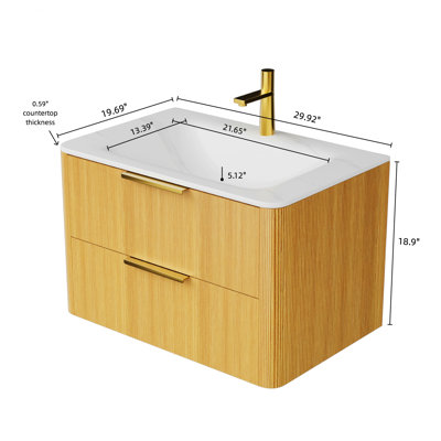 Meuble-lavabo moderne avec rangement, meuble-lavabo avec lavabo, armoire de rangement suspendue avec tiroirs