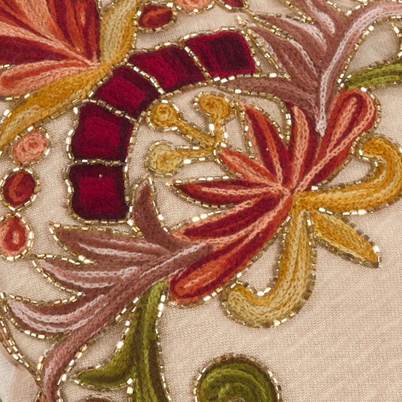 Kreutzer Embroidered Cotton Throw Pillow, Multi