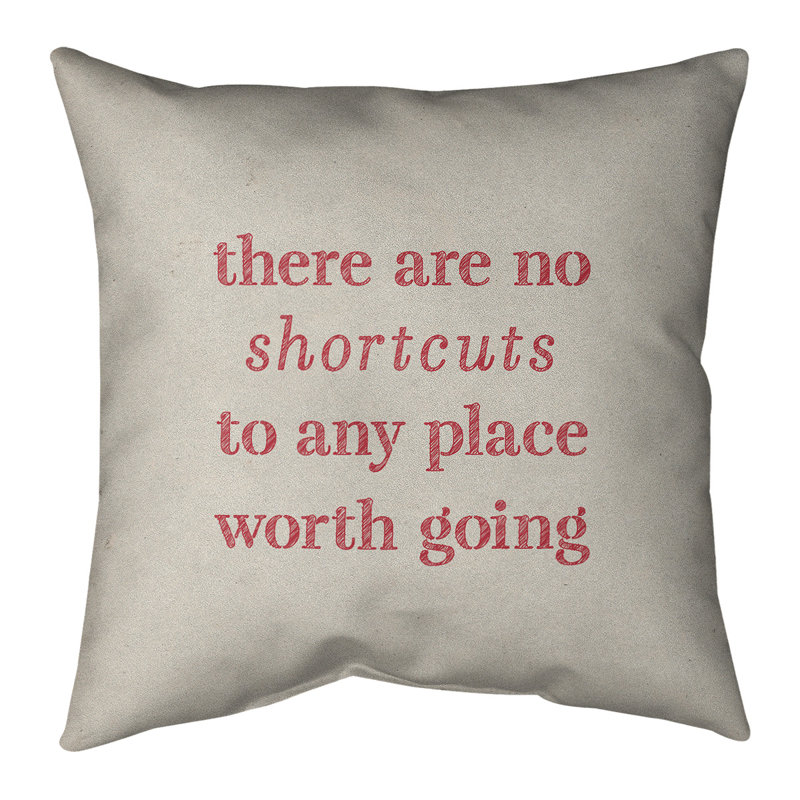 Coussin de cotations à l’écriture, 26 po x 26 po, Blanc / Rouge