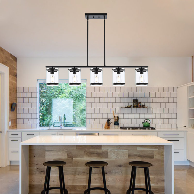 Wanston 5 - Light Kitchen Island Pendant, Black
