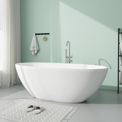 65'' x 29'' Freestanding Soaking Solid Surface Bathtub