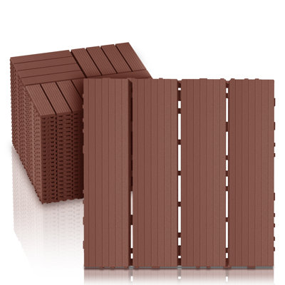 30cm L x 30cm W Plastic Interlocking Deck Tile