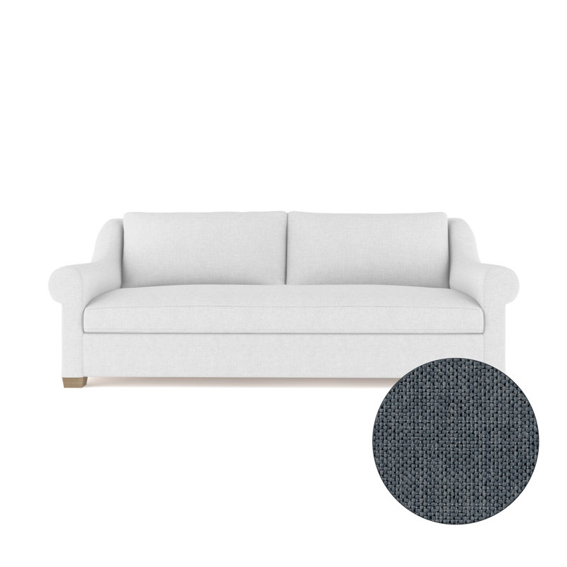 Canapé Thompson, H 32 po x l 84 po x P 46 po, Lin à tissage de galets Bluebell, Patiné