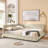 Queen Size Upholstered Tufted Bed Frame, Sofa Bed Frame With Comfortable Backrest And Armrests, Queen Size Bed For Bedroom, Living Room,Velvet(85.5''*64.5''*30.5'')-683393280-683393290