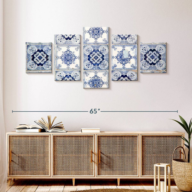 Azulejo Tiles In Lisbon, 24" H x 55" W