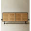 Buffet de rangement en rotin et frêne de style japonais moderne