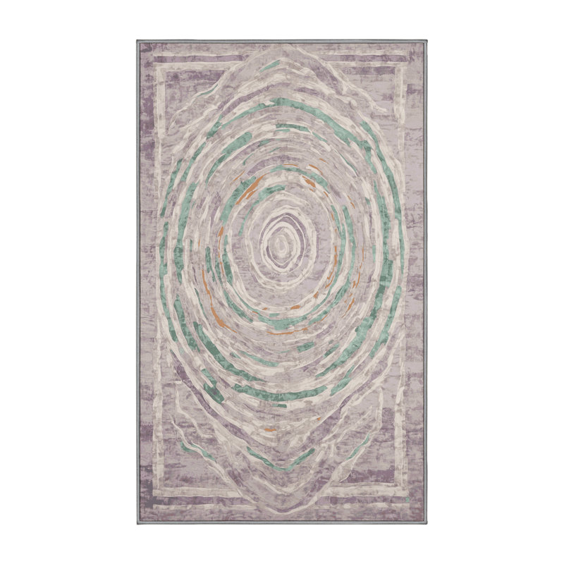 Tapis gris soyeux et moelleux, Rectangle de 5 pi x 8 pi