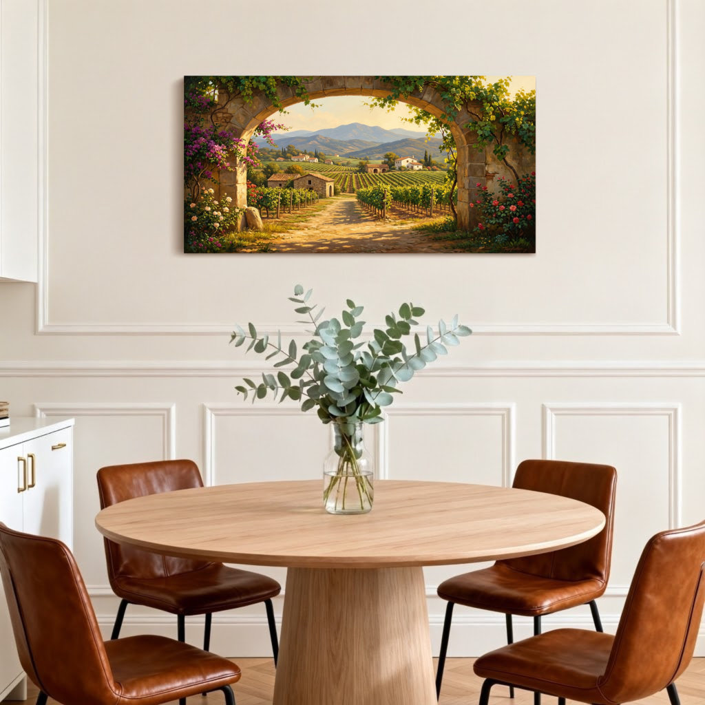 Winston Porter Scenic &Cityscapes Vineyard Arch Landscape With Flowers ...