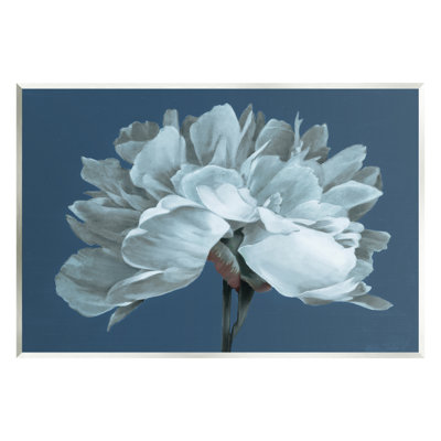 " Contemporary White Bloom Single Flower Sprig " by Liz Jardine