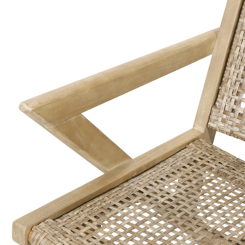 2 Outdoor Club Chairs - Wood Core Brown Structure