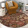Emrick Hand Hooked Wool/Cotton/Latex Floral Rug in Brown