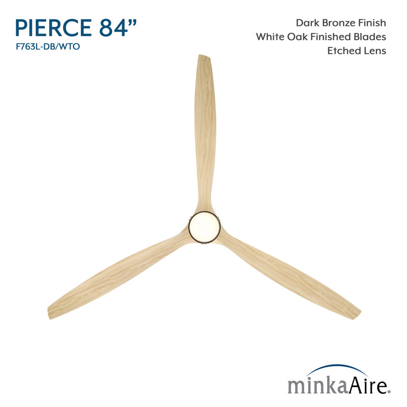 Ventilateur de plafond intelligent 84 "Pierce, Bois blanc, Bronze