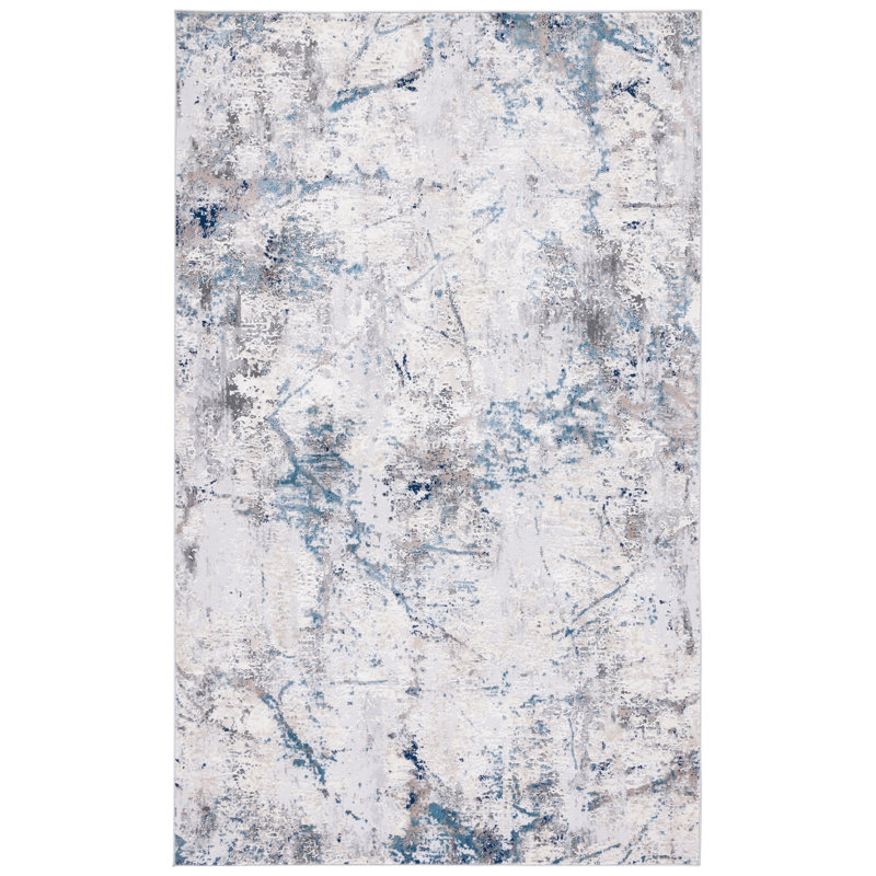 Tapis bleu / ivoire Vogue 150, Rectangle 9 pi x 12 pi