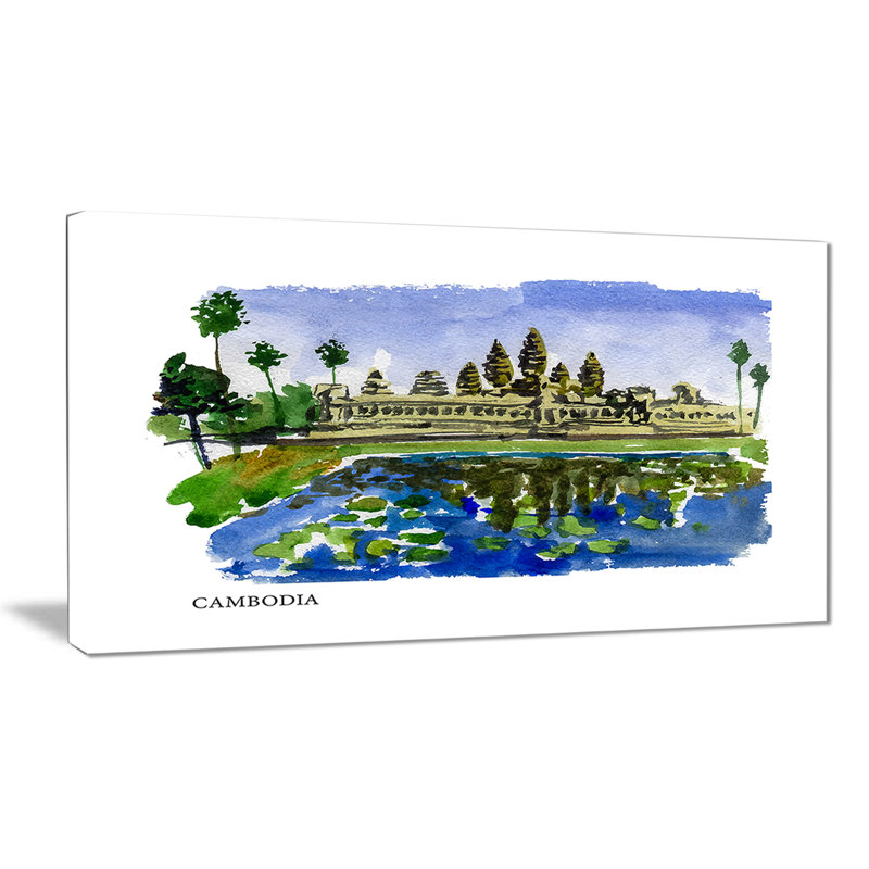 " Cambodia Vector Illustration ", 20" H x 40" W x 1" D