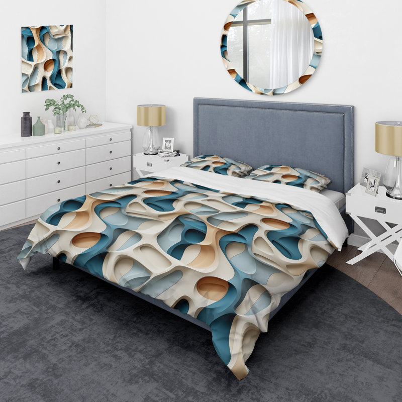 Ensemble de housse de couette Sculptural Elegance I - Abstract, Housse de couette pour très grand lit et 2 très