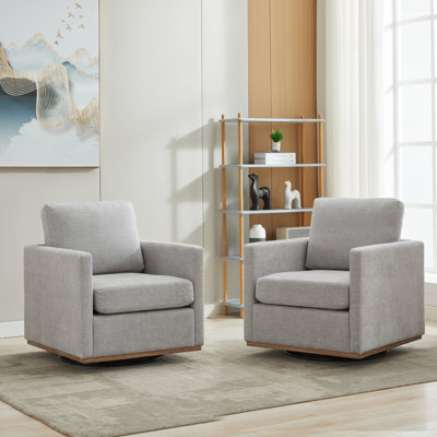 Fauteuil large pivotant rembourré (ensemble de 2)