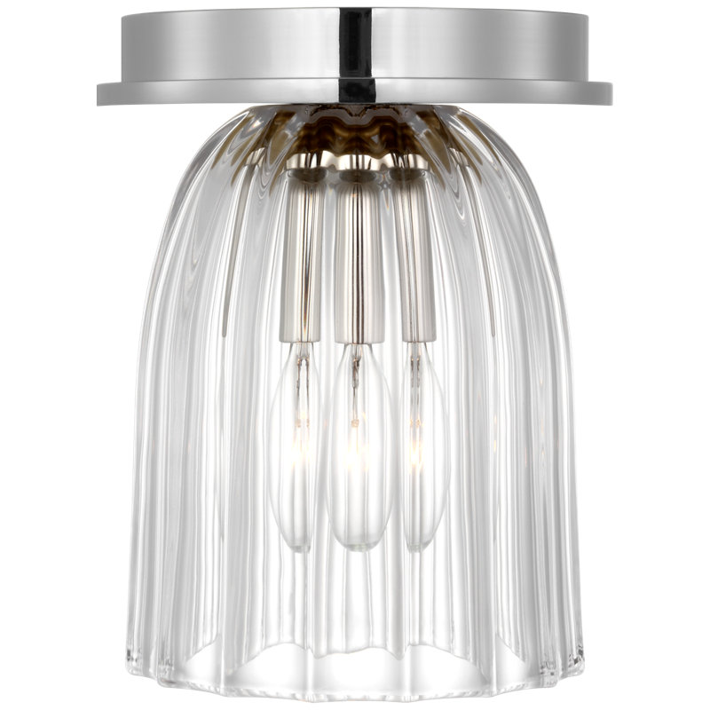Asalea 3 - Light Flush Mount, Antique Brass, 6.5" H x 4.5" W x 4.5" D